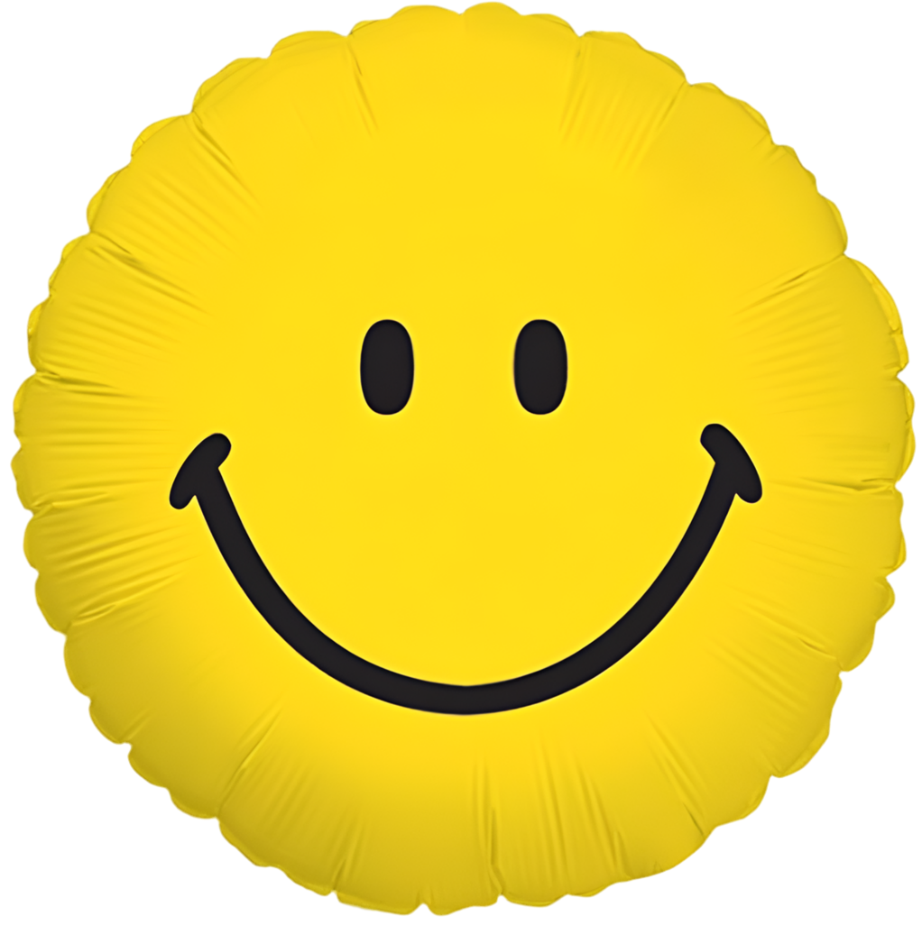 Kaleidoscope 18” Emoji Smiley Face Mylar Balloon (Flat)